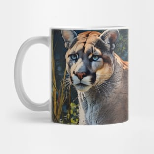 Oil Paint Hyperrealism: Majestic Zoo Cougar Mug